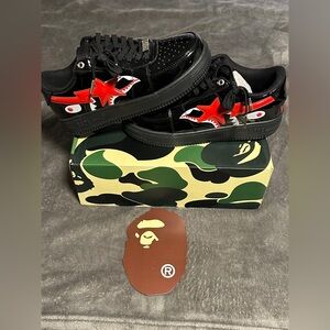 Bape Black and Red Sneakers